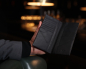 Preview: Brieftasche Continental aus schwarz genarbtem Kalbsleder 13 cc -FIDES-