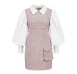 Preview: Tweed Kleid in Rosa Mix mit Ballonärmeln