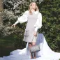 Preview: Tweed Kleid in Rosa Mix mit Ballonärmeln