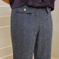 Preview: High-Waist-Bouclé-Hose mit Schlag in Blaugrau