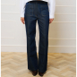 Preview: High-Waist-Jeans mit V-Gürtelschlaufen in Dunkelblau