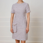 Preview: Tweed-Kleid in Rosa-Mix mit eleganter Tasche