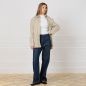 Preview: Gestreifte Oversize-Bluse in Beige