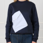 Preview: Sweatshirt mit aufgesetzter Tasche aus Baumwollpopeline in Navy
