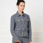 Preview: Bouclé-Jacke in Blaugrau
