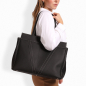 Preview: Shopper Tasche mit Reißverschluss aus Kalbsleder