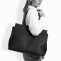 Preview: Shopper Tasche mit Reißverschluss aus Kalbsleder