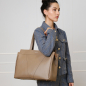 Preview: Shopper Tasche mit Reißverschluss aus Kalbsleder