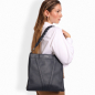 Preview: Shopper mit Magnetverschluss aus Kalbsleder Dunkelblau