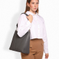 Preview: Shopper mit Magnetverschluss aus Kalbsleder Grau