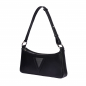 Preview: Hobo-Bag als Schultertasche aus genarbtem Kalbsleder in schwarz -FORTUNA-