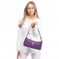 Preview: Hobo-Bag als Schultertasche aus genarbtem Kalbsleder in lila -FORTUNA-