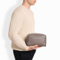 Preview: Toiletry bag made of calfskin taupe