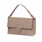 Preview: Schultertasche aus genarbtem Kalbsleder in beige -MINERVA-