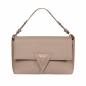 Preview: Schultertasche aus genarbtem Kalbsleder in beige -MINERVA-