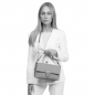 Preview: Shoulder bag made of grained calfskin in purple