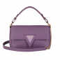 Preview: Schultertasche aus genarbtem Kalbsleder in lila -MINERVA-