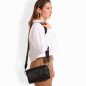 Preview: Shoulder bag and Crossbody bag made of black leather -MONETA II-