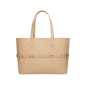 Preview: Shopper Tasche Saffiano Leder Ecru