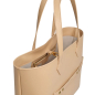 Preview: Shopper Tasche Saffiano Leder Ecru