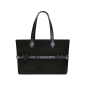 Preview: Shopper Tasche aus Wildleder und Saffiano Leder Schwarz