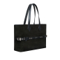 Preview: Shopper Tasche aus Wildleder und Saffiano Leder Schwarz