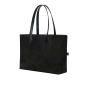 Preview: Shopper Tasche aus Wildleder und Saffiano Leder Schwarz