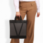 Preview: Tote Bag Handtasche aus glattem Kalbsleder mit geflochtenen Henkeln -SOL-