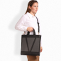 Preview: Tote Bag Handtasche aus glattem Kalbsleder mit geflochtenen Henkeln -SOL-
