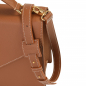 Preview: Henkeltasche mit Umhängegurt aus Kalbsleder Braun -SPES-