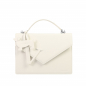 Preview: Handle Bag with shoulder strap made of calfskin white