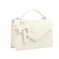 Preview: Handle Bag with shoulder strap made of calfskin white