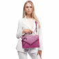 Preview: Henkeltasche mit Umhängegurt aus geprägtem Kalbsleder Violett -SPES-