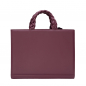 Preview: Handtasche aus glattem Kalbsleder mit geflochtenen Henkeln Magenta -VESTA-
