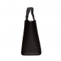 Preview: Handtasche aus Wildleder mit geflochtenen Henkeln dunkelbraun