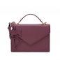 Preview: Henkeltasche mit Umhängegurt aus Kalbsleder Magenta -SPES-