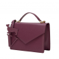 Preview: Henkeltasche mit Umhängegurt aus Kalbsleder Magenta -SPES-