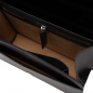 Preview: Henkeltasche mit Umhängegurt aus glattem Kalbsleder Schwarz -SPES-