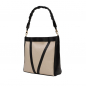 Preview: Große Shopper mit Magnetverschluss aus Kalbsleder Beige -DIANA-