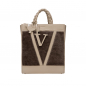 Preview: Tote Bag Handtasche aus Lammfell mit geflochtenen Henkeln Beige -SOL-