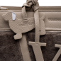 Preview: Tote Bag Handtasche aus Lammfell mit geflochtenen Henkeln Beige -SOL-