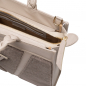 Preview: Tote Bag Handtasche aus Lammfell mit geflochtenen Henkeln Beige -SOL-