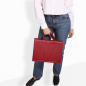 Preview: Handtasche aus Kalbsleder mit geflochtenen Henkeln weinrot