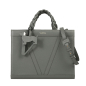 Preview: Handbag made of calfskin with braided handles magenta -VESTA-