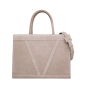 Preview: Handtasche aus hochwertigem Wildleder in Greige