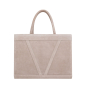 Preview: Handtasche aus hochwertigem Wildleder in Greige