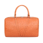 Preview: Small Travel Bag in Ostrich Leather Cognac