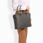 Preview: Briefcase made of smooth calfskin grey