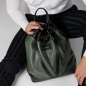 Preview: Rucksack aus Leder mit Kordelzug und Prägung -LAVERNA-
