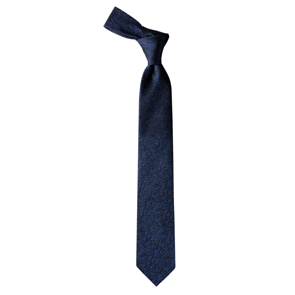Seidenkrawatte in diamantblau mit schwarzem Seidenmix